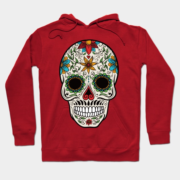 Off White Sugar Skull Graphic Design Hoodie by Mr.TrendSetter